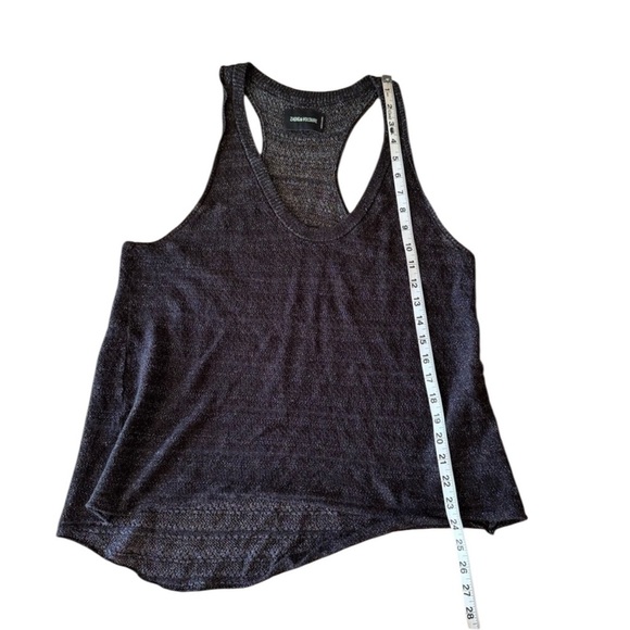 Zadig & Voltaire Large Black Sparkle Knit Tank Top Racerback Sleeveless - Picture 5 of 6